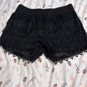 Black Lace Shorts
